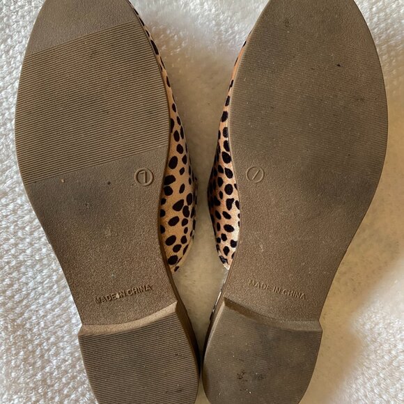 NWOT GAP Round Toe Slip On Flat Mule Shoes in Micro Cheetah Leopard Print Size 7 - Picture 3 of 6